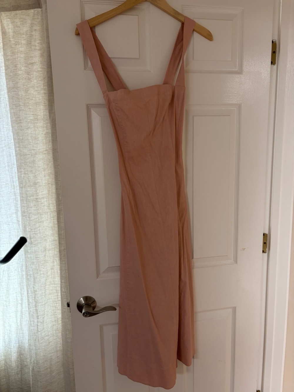 Theory soft Pink Square-Neck Midi sundress